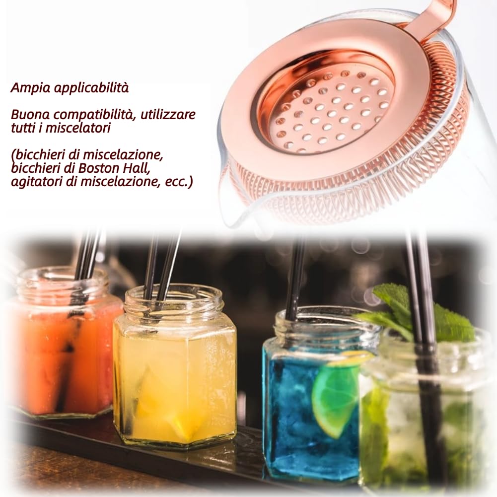 Colino Cocktail Acciaio Inox | Strainer Da Bar Professionale | Per Filtrare Ghiaccio E Frutta - Foto 10