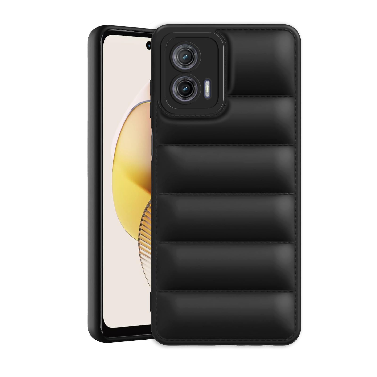 Amazon Brand - Solimo Puffer Case Camera Protection Soft Back Cover for Motorola Moto G73 5G - Black (B0CV55DKWZ) Amazon Price History, Amazon Price Tracker