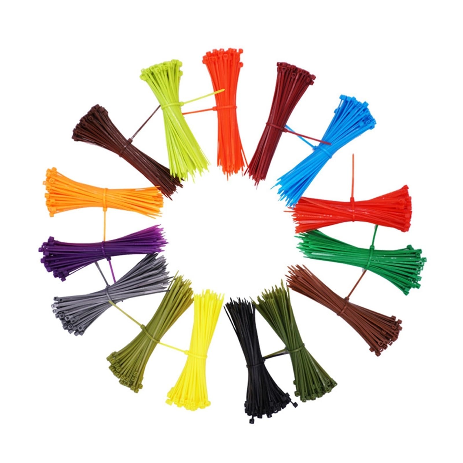 Nylon Cable Tie Buckle， Cable Ties 100 Pcs Multicolor Nylon Self-Locking 3x100-200mm 4x150-200mm(Yellow,3x100mm)