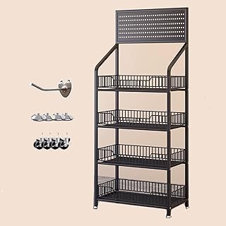 Carbon Steel Snack 4/5 Shelf Organizer, Supermarket/Convenience Store Movable Storage Shelf Brackets For Fruit Vegetable Drink Spice, Home Party Pantry/Pharmacy Carts, Chip Bag Holder (Size : 4tier 5