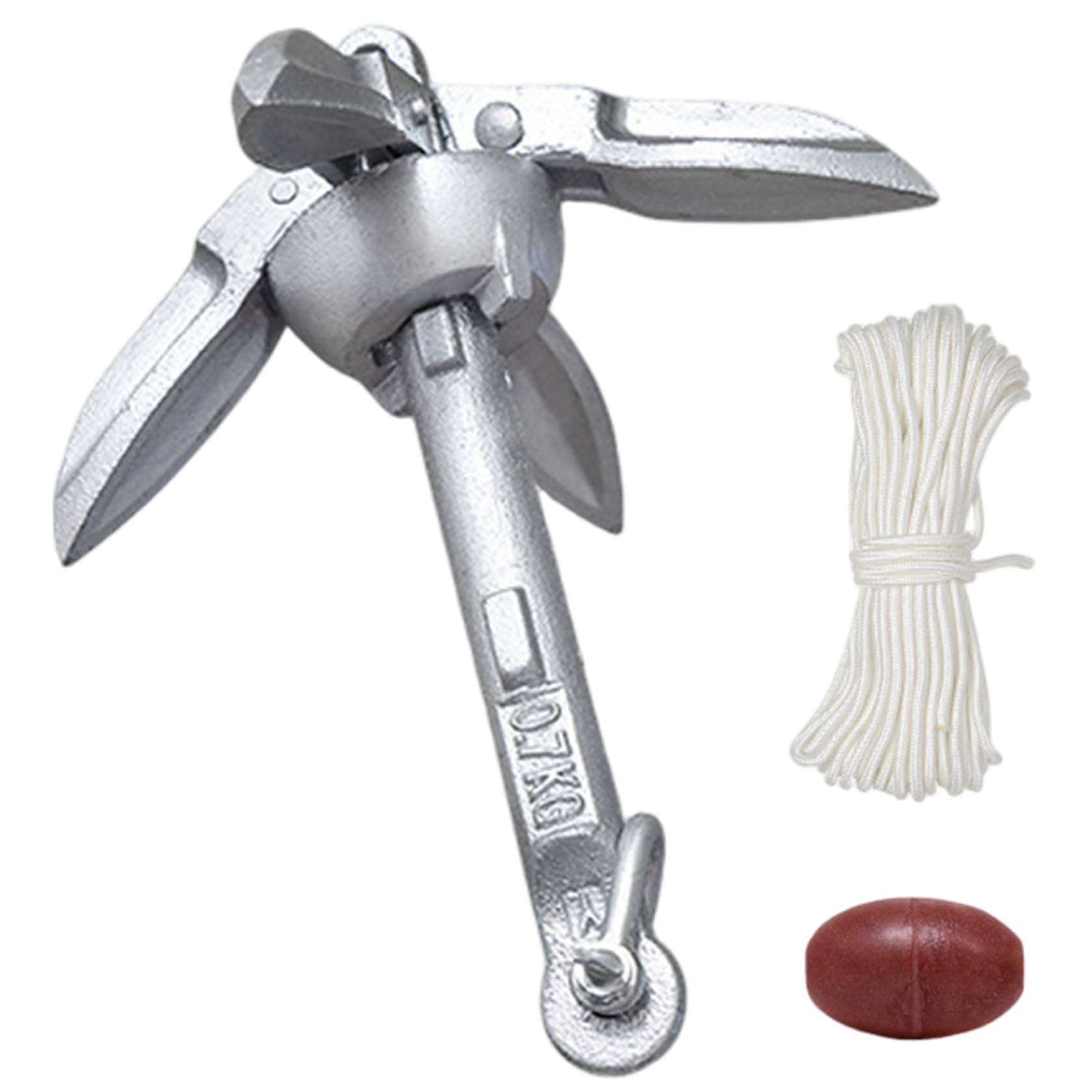 Rwigeboo Kayak Anchor, Foldable High Resistance Corrosion Resistant Boat Anchor with 66Ft Long Rope for Fishing, Kayak, Paddle Board, Canoe, Jet Ski Sand Spike Boat