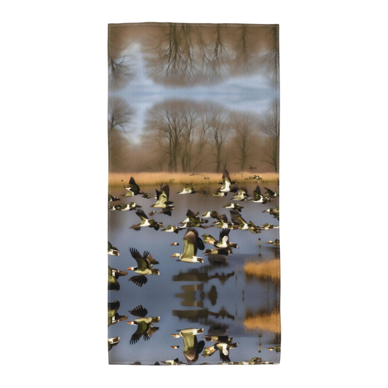 WYCZHY Flying Wild Ducks Printed Quick Dry Beach Towel For Camping Travel Vacation