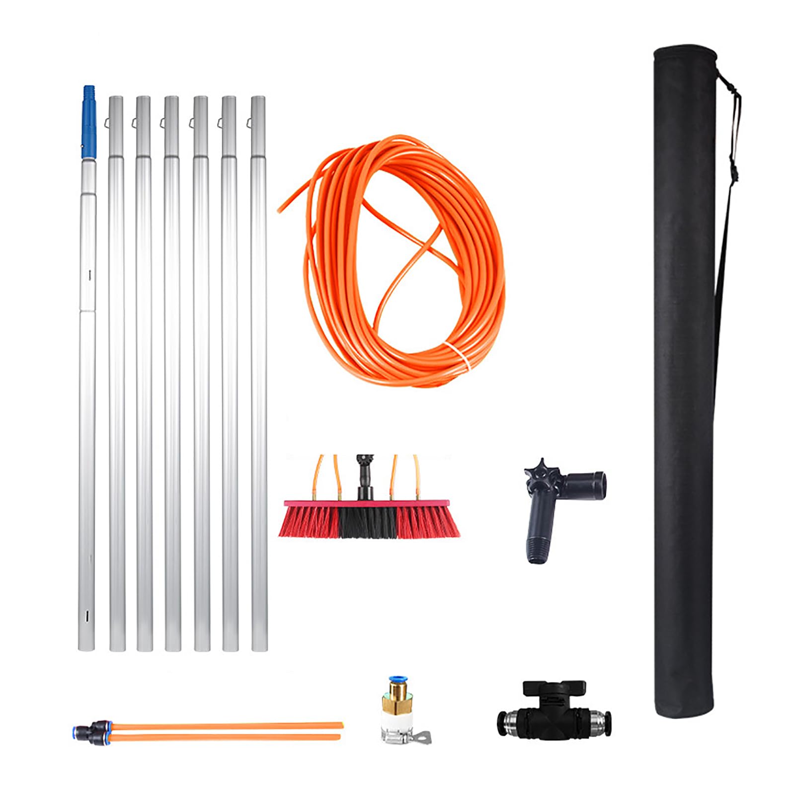 GTHTUHFD Telescopic Water Fed Brush 10-39Ft | Window & Solar Panel Cleaning Pole | Extendable 8M Rod With 35Cm Brush Head For Conservatory Roofs & Outdoor Cleaning,A-brush 35cm-11m