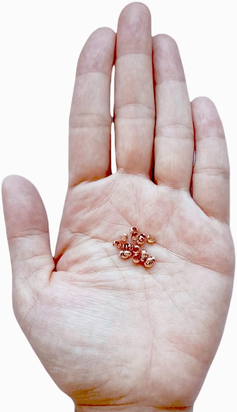 20pcs 14/20 Rose Gold-Filled Open Crimp Bead Covers, 3MM, by CRAFT WIRE - Image 8
