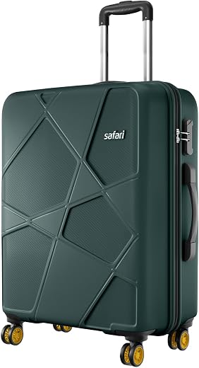 Safari Medium Polypropylene Spinner Pentagon Pro 8 Wheels 66Cm Size Checkin Trolley Bag, Hard Case 360º Wheeling Luggage f...