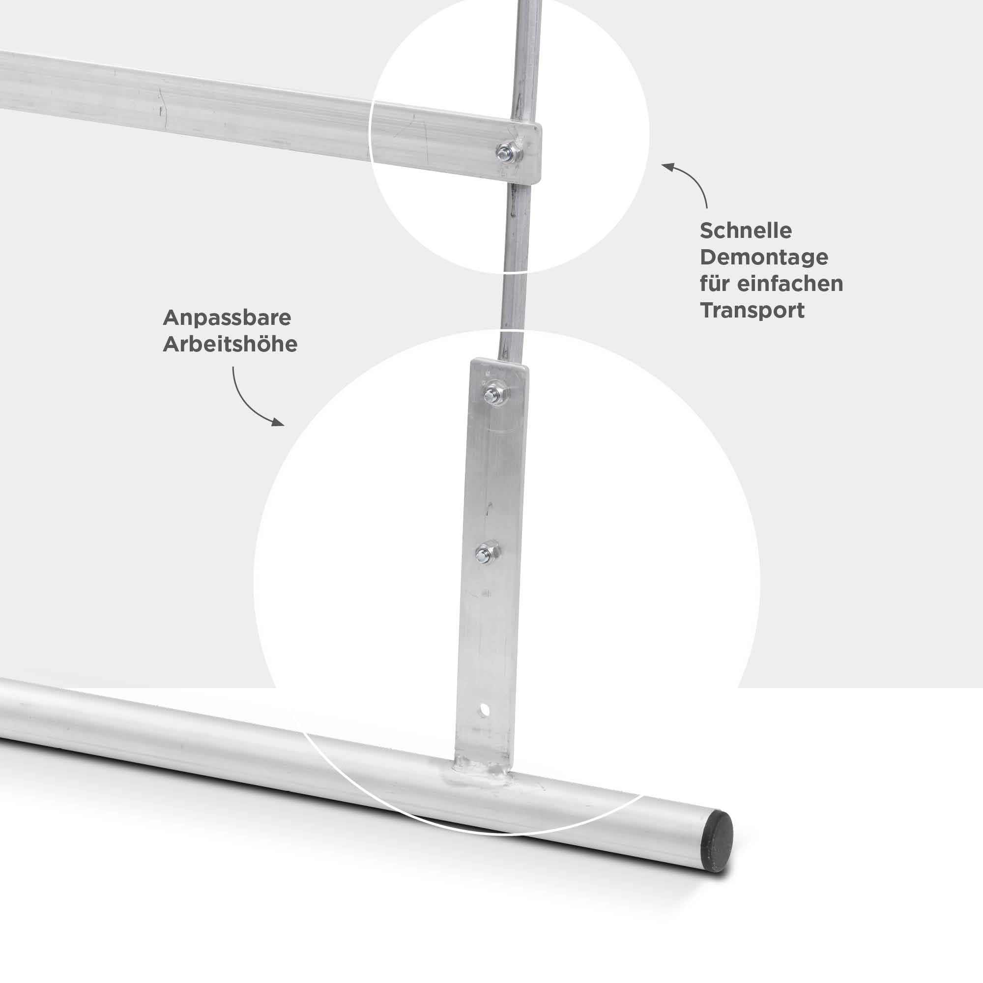 blizz-z Schwabbelstange Breite: 150 cm mit Doppelgriff | aus Aluminium Ø 30 mm | zum gleichmäßigen Einbau von Fließestrichen | Made in EU
