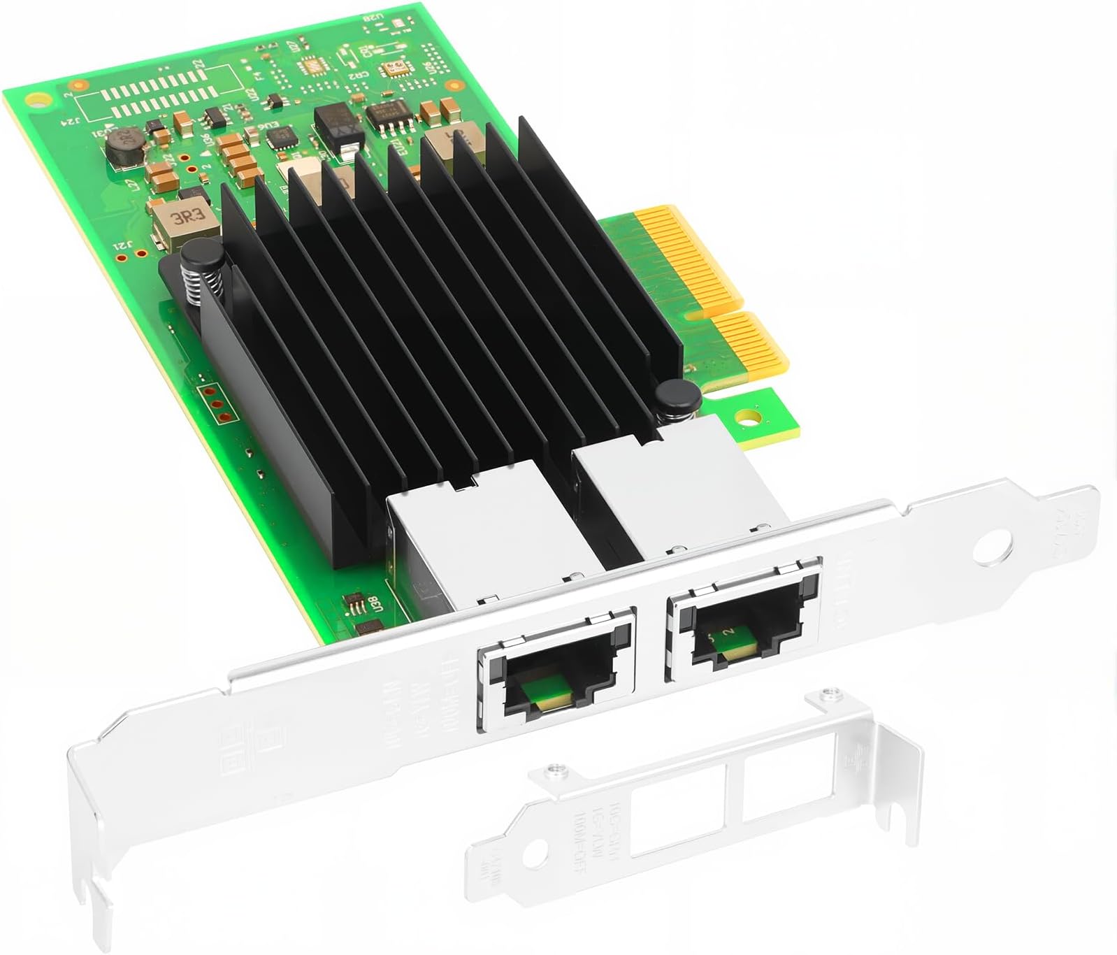 Vogzone 10Gb PCI-E NIC Network Card for Intel X550-T2,2.5GbE/5GbE/10GbE Copper Dual RJ45 Ports,with Intel ELX550AT2 Chip,10GbE PCI Express 3.0 X4 Ethernet Adapter Support Windows/Linux/VMware