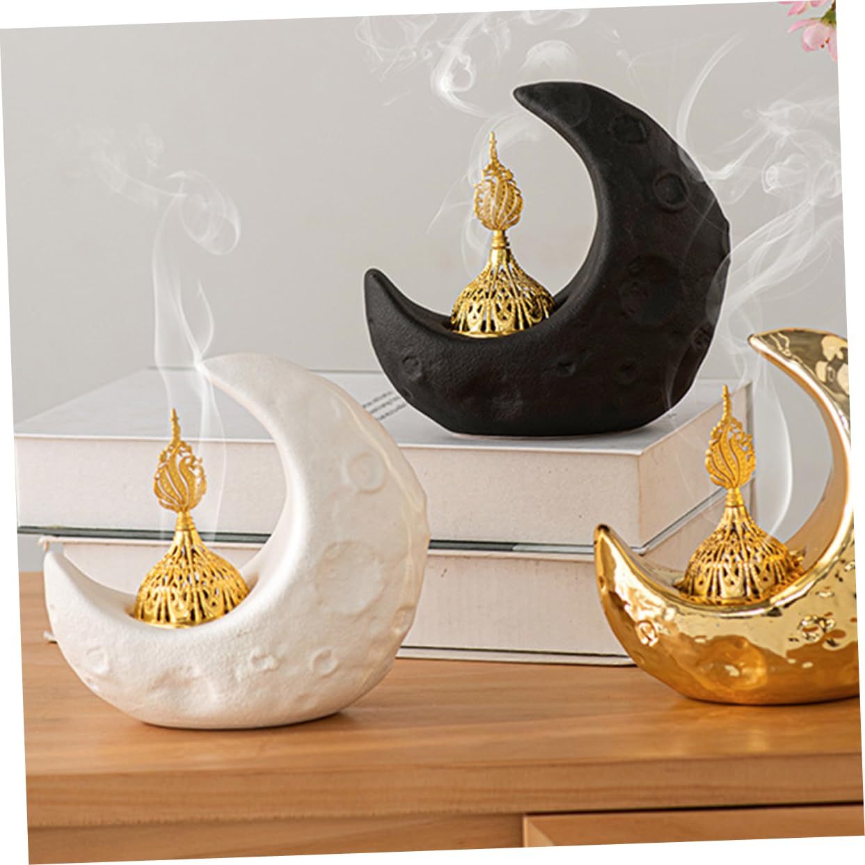 Zerodeko 2stücke Ramadan Aromatherapie Weihrauchbrenner Handgefertigter Dekorativer Räuchergefäß Für Zuhause Büro Yoga Und Meditation Einfache Und Langlebiges Design