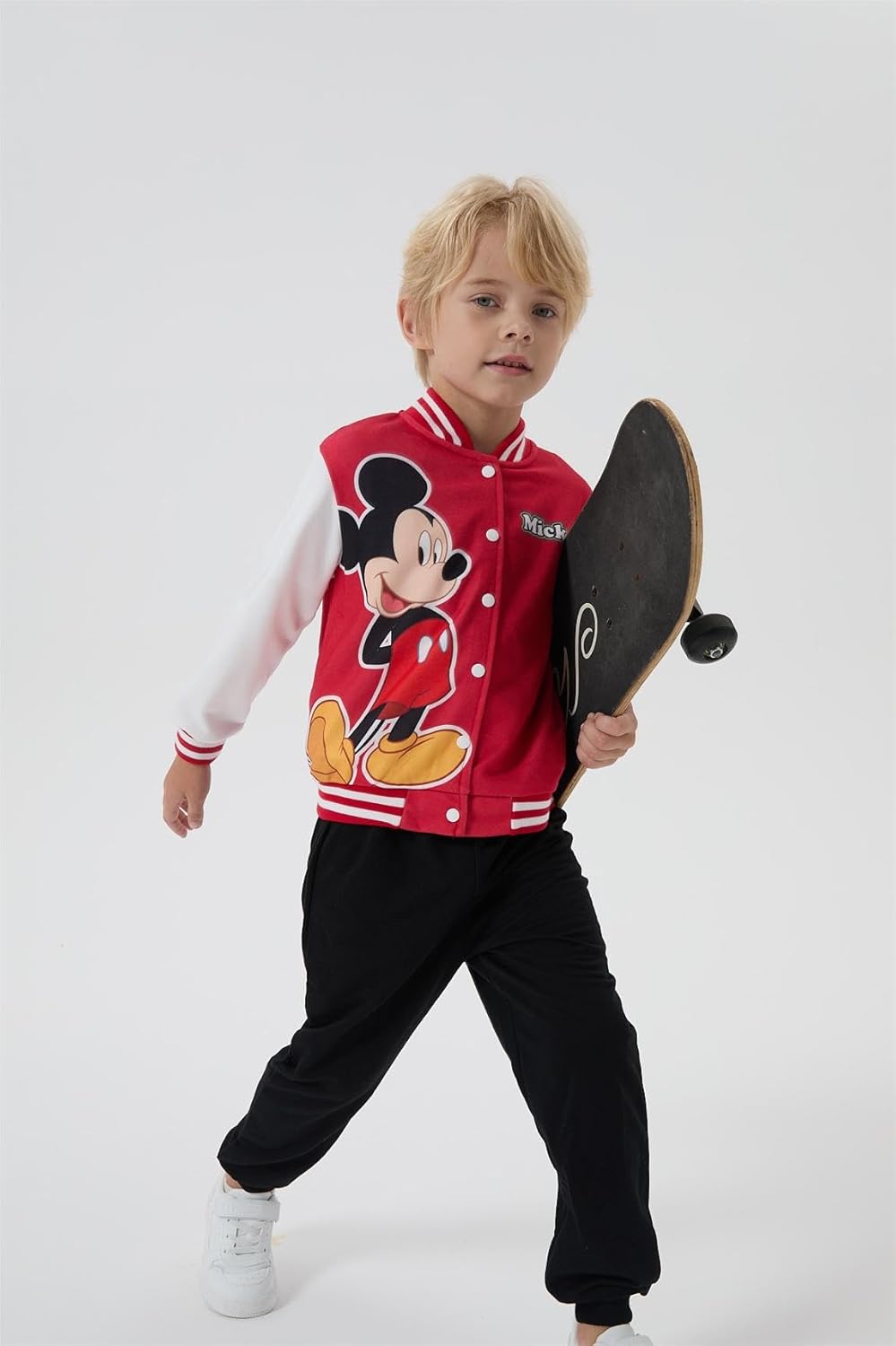 Disney Minnie Mickey Stitch Princess Frozen Elsa Marvel Jacket Lightweight Coat Button up Color Block Sweatshirt 2-14 Years - Image 4