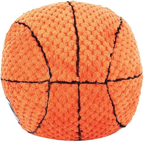Miniatura 4 de ZippyPaws SportsBallz - Juguete de baloncesto de felpa para perros, pelotas chirriantes suaves para perros, para interiores y exteriores, juguetes
