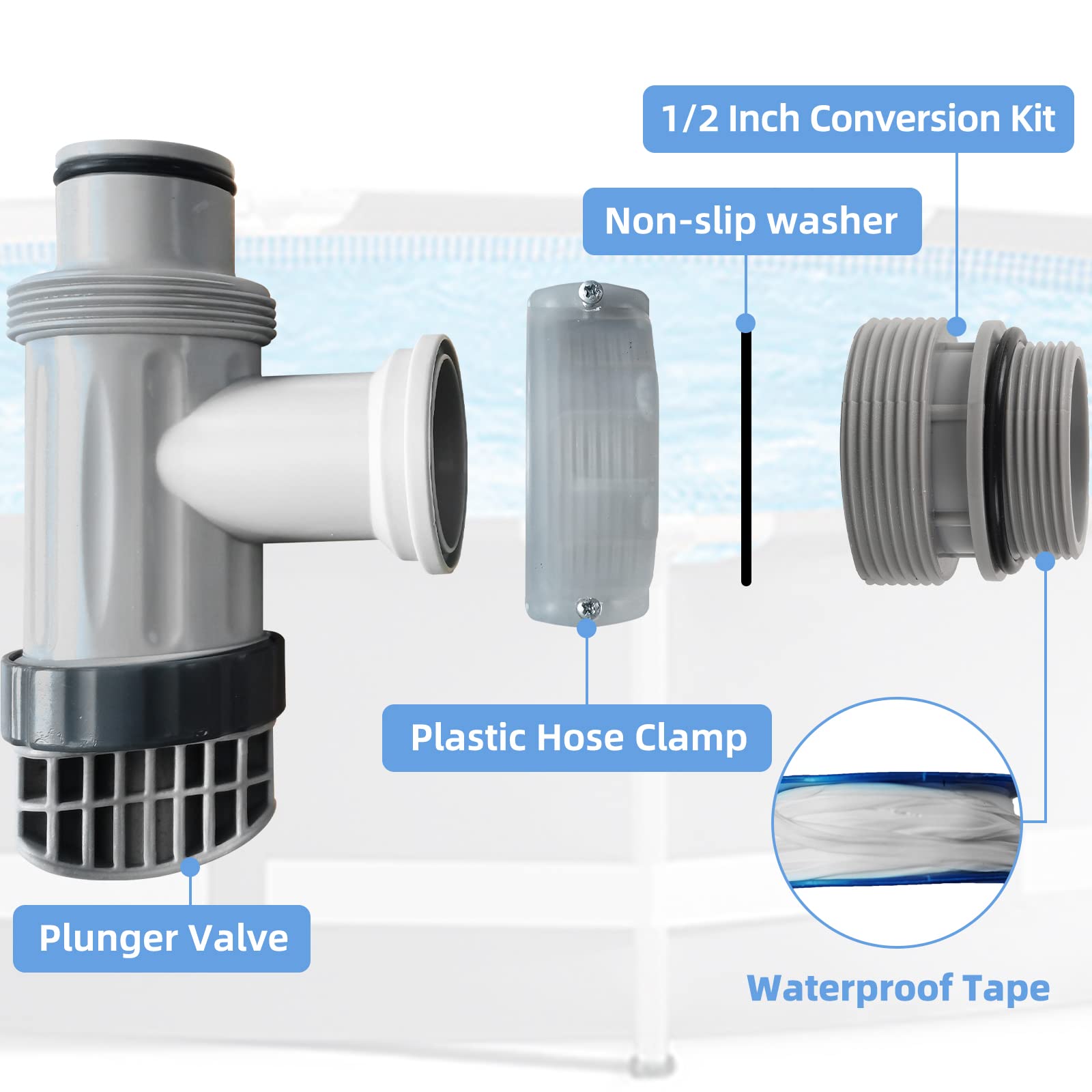 40mm To 1 1/2 Filter Hose Conversion Kit Above Ground