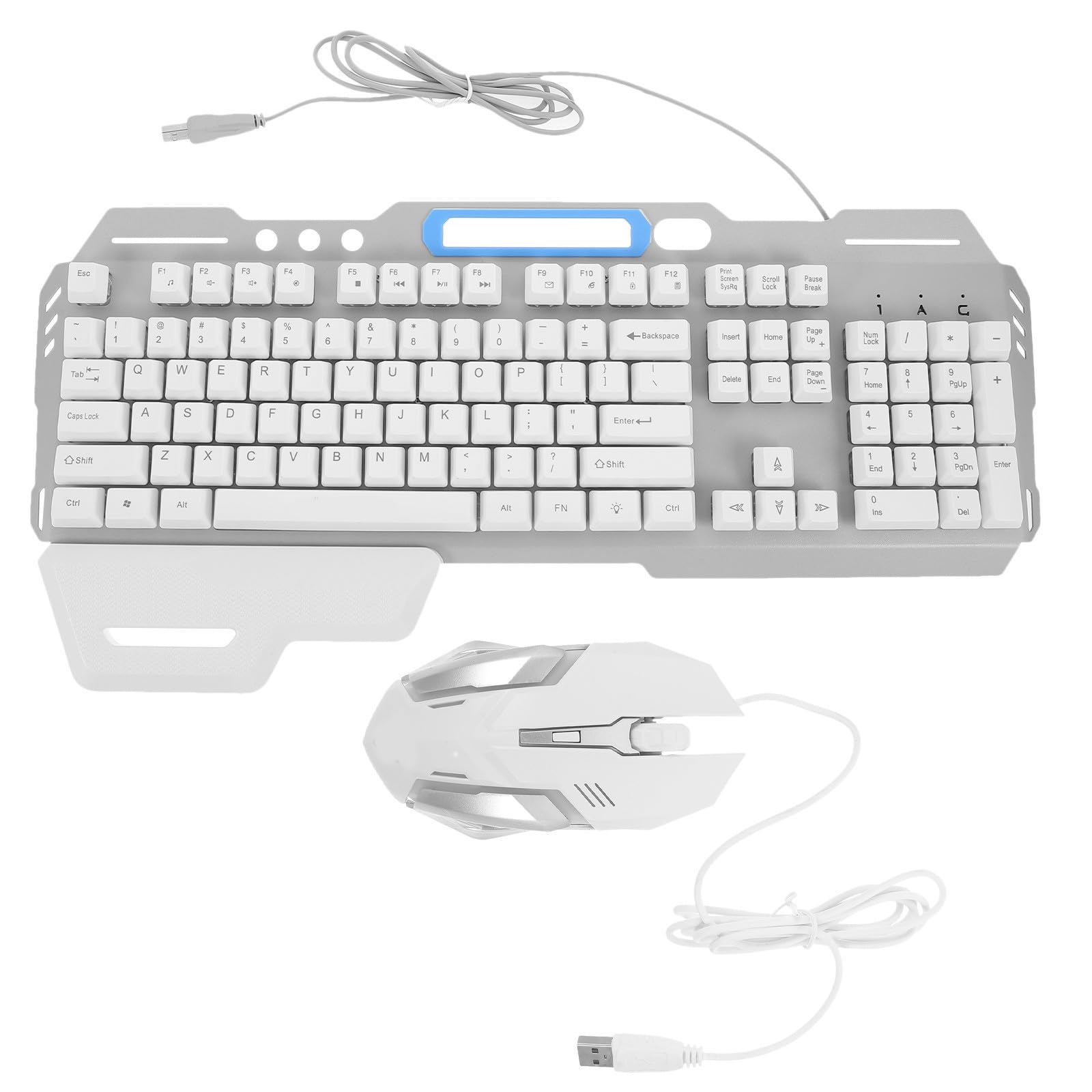 Tastiera e Mouse Wireless Mini in Metallo Argento per Computer