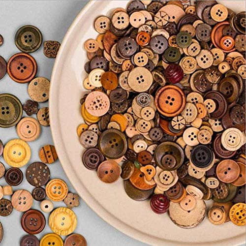 Youery 600pcs Coconut Wood Buttons DIY Shell Lines Buttons 2/4 Holes Buttons for Sewing and Crafts for Sewing Craft Scrapbooking and DIY Ornament Handmade - Image 3