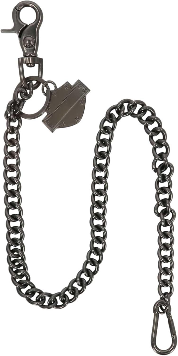 Harley-Davidson Men's Bar & Shield Logo 24 inch Wallet Chain, Gunmetal Finish