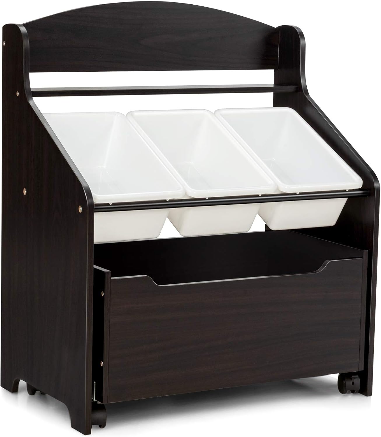 BETTARY Wooden Toy Storage Organizer w/4 Movable Drawers