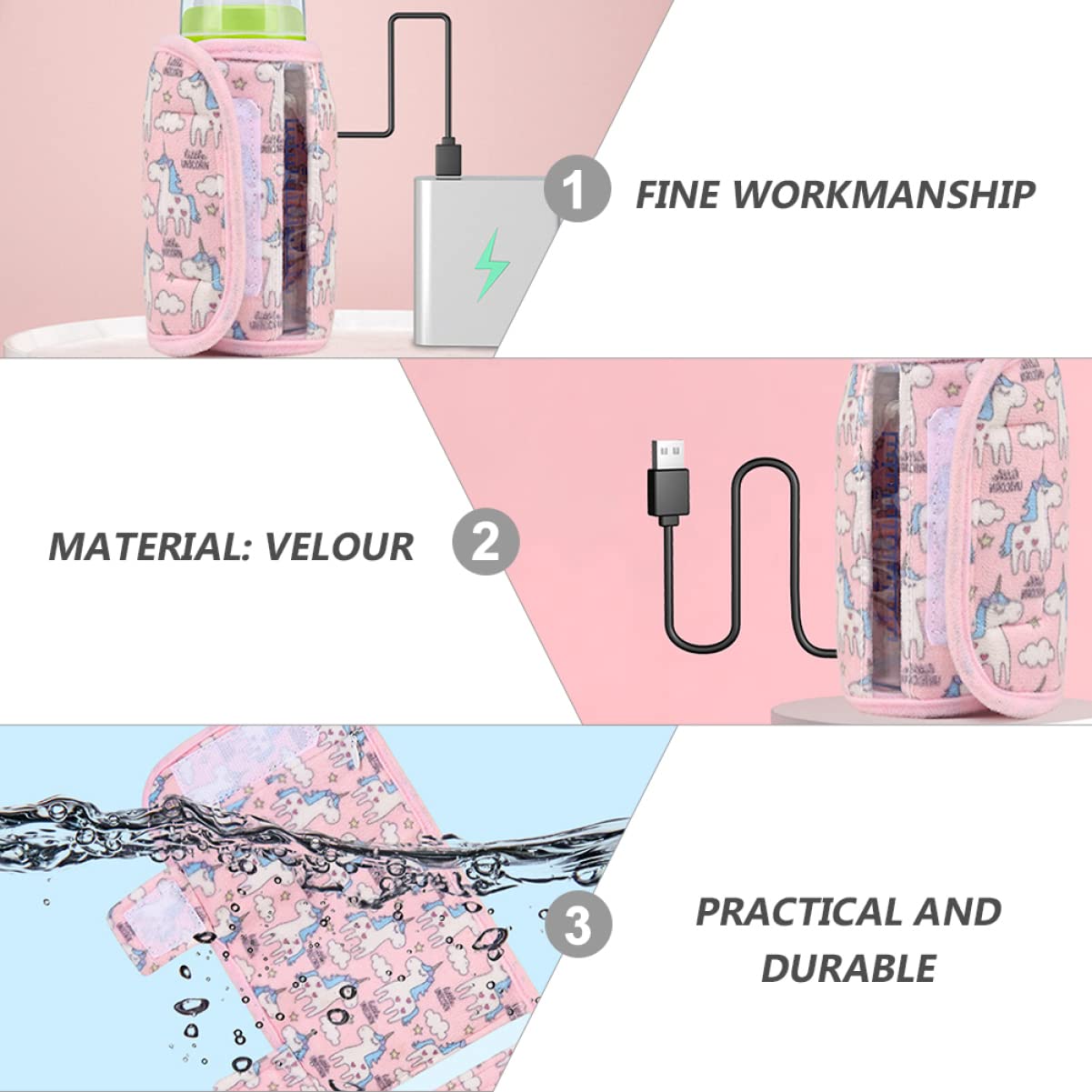 ibasenice 3piezas Térmica para Biberones Funda Aislante De para Coche Calentador De Bebidas Portátil Protección Térmica para Biberones y Botellas De Agua Diseño para