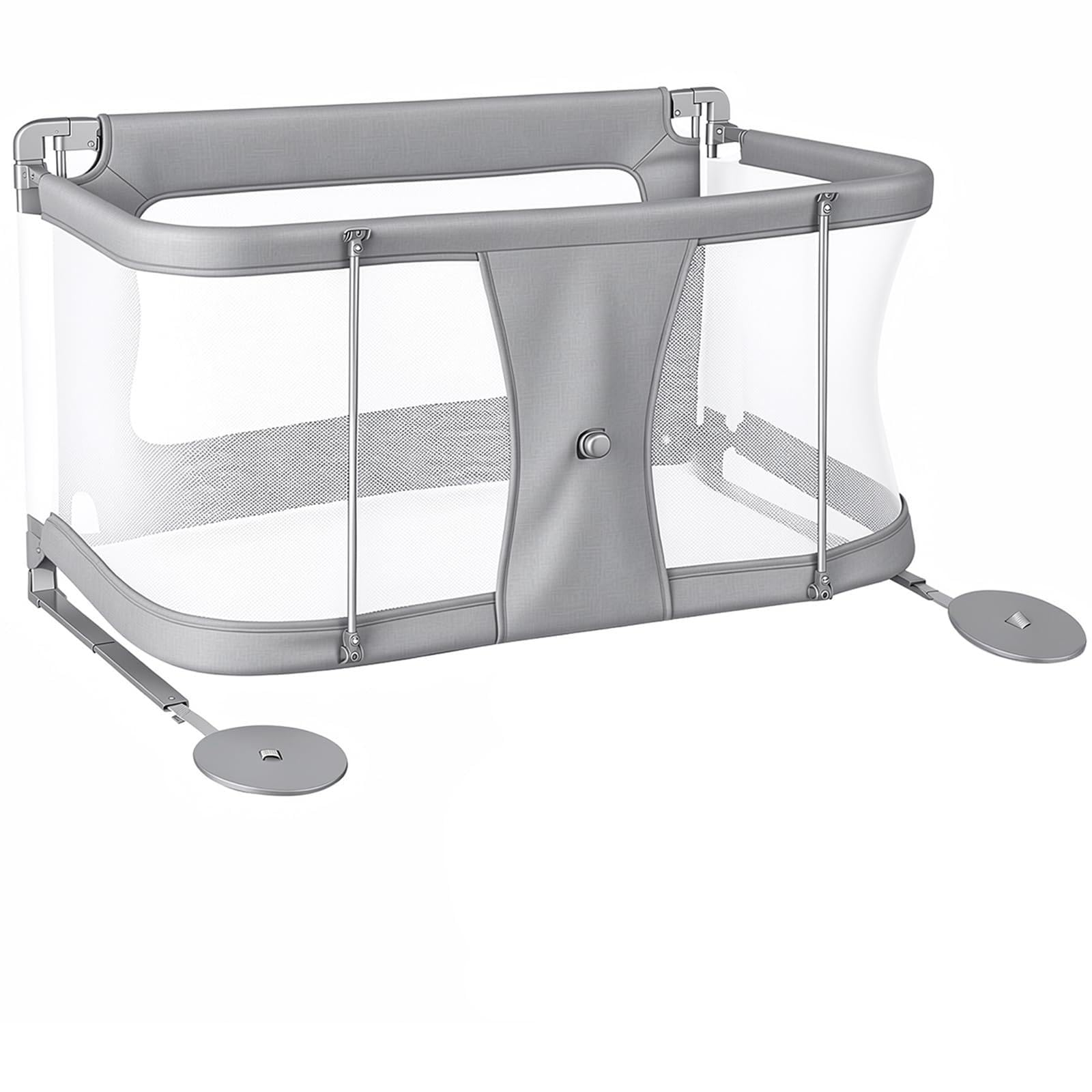 Baby-Beistellbett höhenverstellbar tragbares Seitenbett mit atmungsaktiven Mesh-Fenstern waschbarem Innenbezug