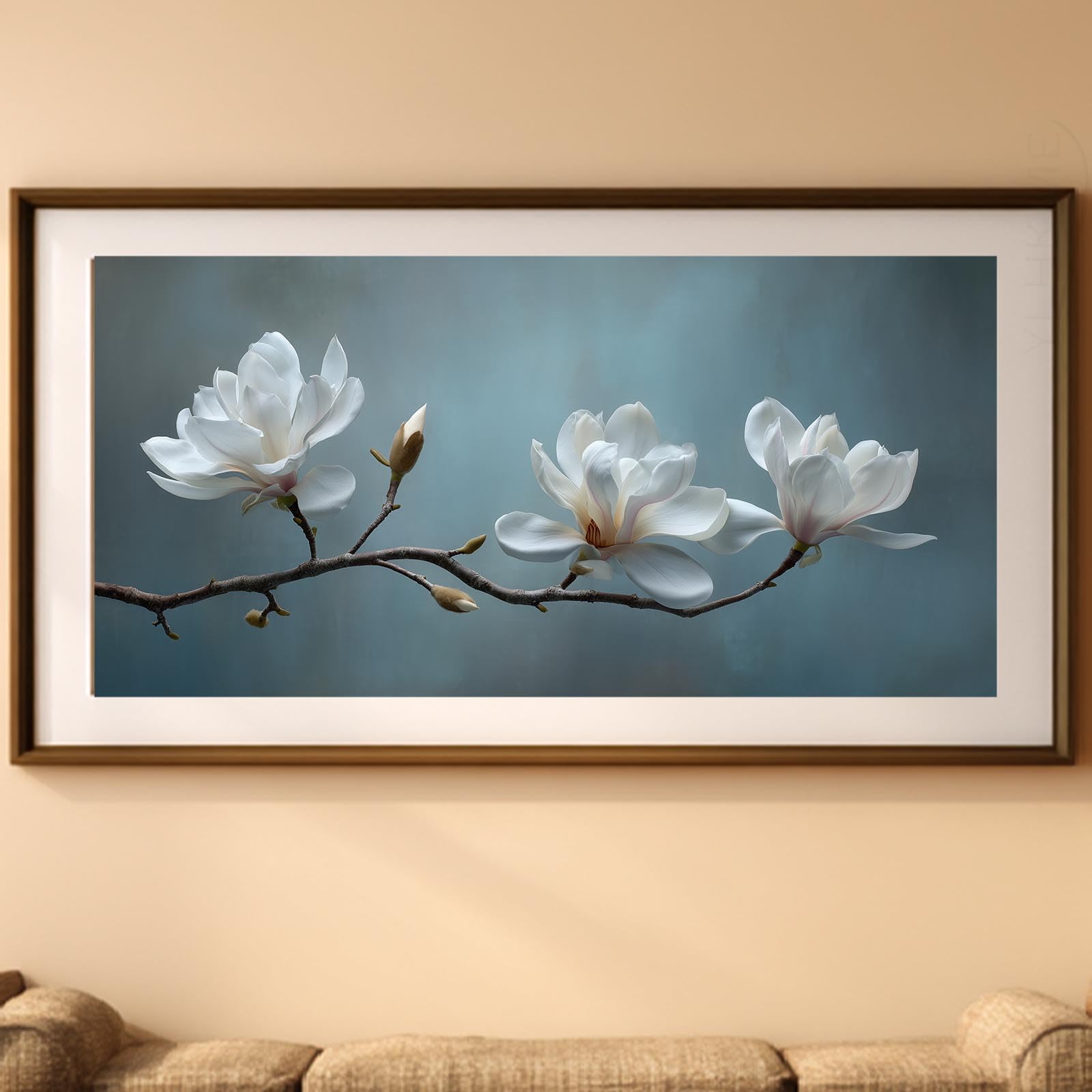 YLHKME Bilder Auf Leinwand, Magnolie Blumen (80X160CM,A-Ungerahmt) | Leinwandbilder Kunstdruck Wandbilder Für Wohnzimmer Schlafzimmer Wohnkultur Deko