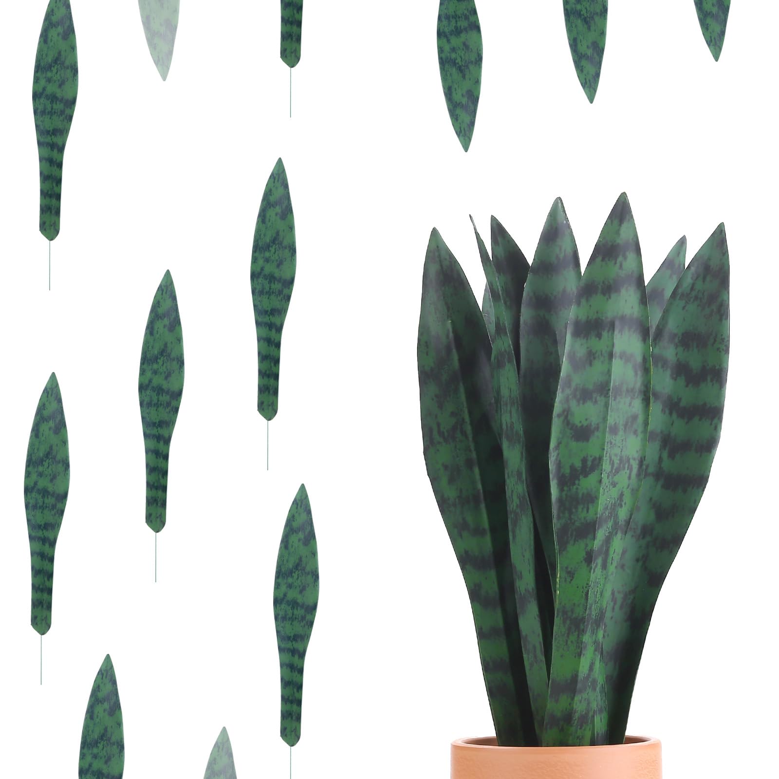 Amazon.com: summer flower 10pcs Fake Snake Plants Leaves Set 15inch  Artificial Small Sansevieria Leaves Faux Snake Plant Stems for Home Office  Indoor Room Decor Desk DIY Outdoor Front Porch DIY Decorations :