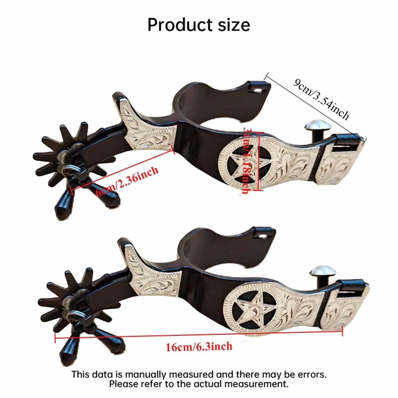 Oshhni 2 Piezas Espuelas Decorativas para Acero Inoxidable Engranaje Flor Grabada Adecuadas para Entrenamiento