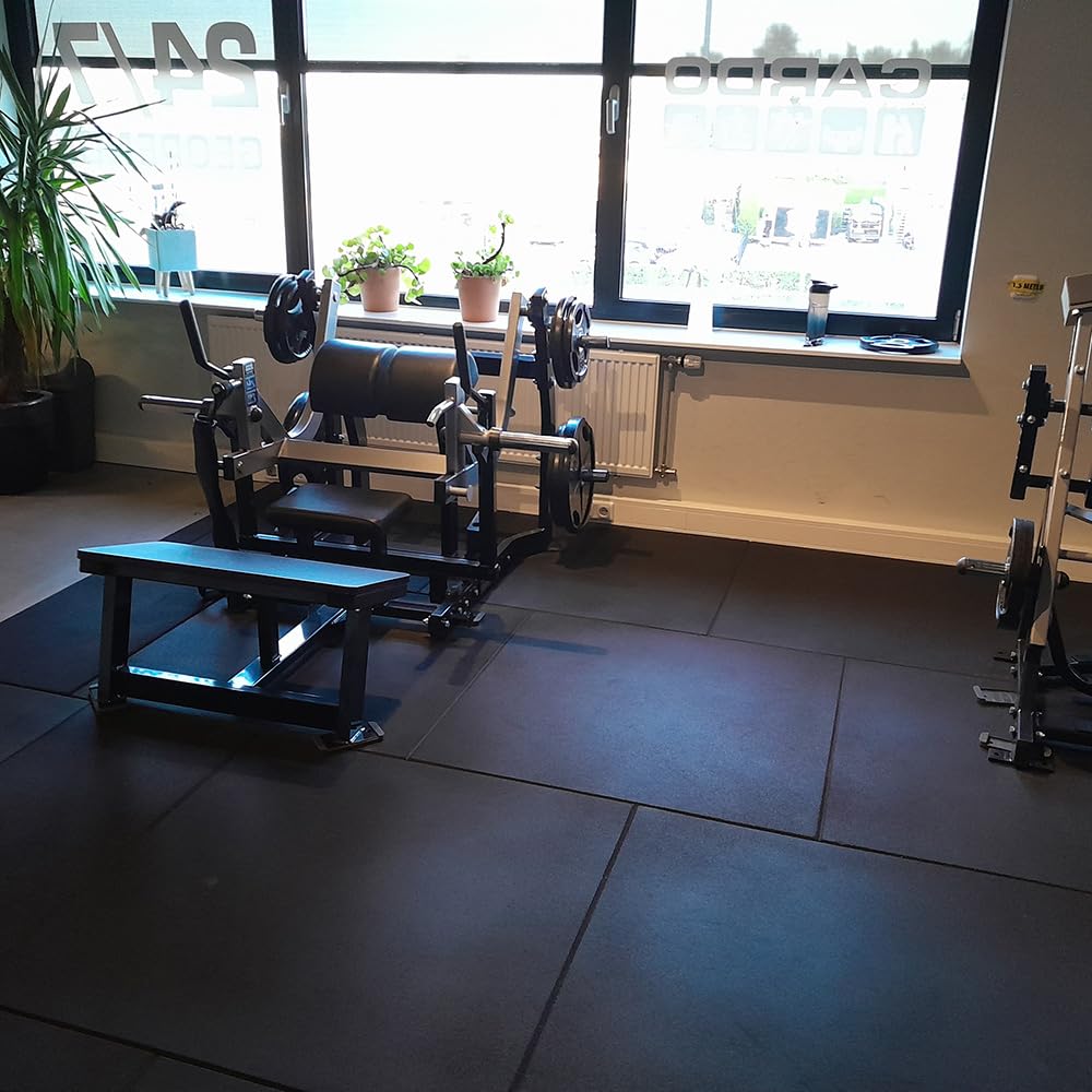 Vivol Tappetino per fitness, 100 x 100 cm, nero, a grana fine, 3 diversi spessori
