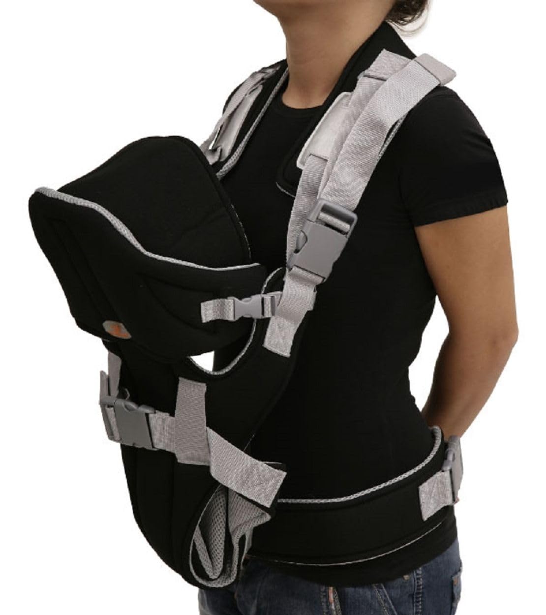 Porte-bébé Carry go 2 en 1 ventre et hanche de 3 mois à 1 an, Farbe:noires