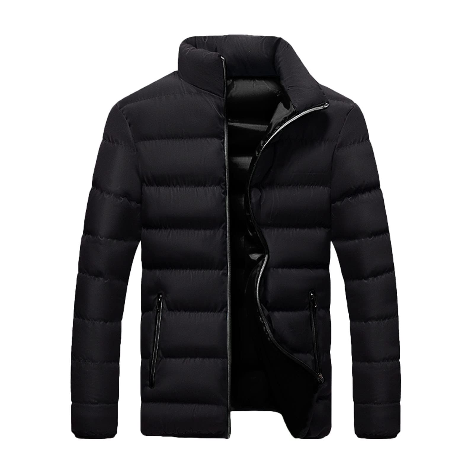 Mens Warm Waterproof Puffer Jacket Hooded Windproof Winter Coat with Recycled Insulation Warm Cotton Jacket Outwear