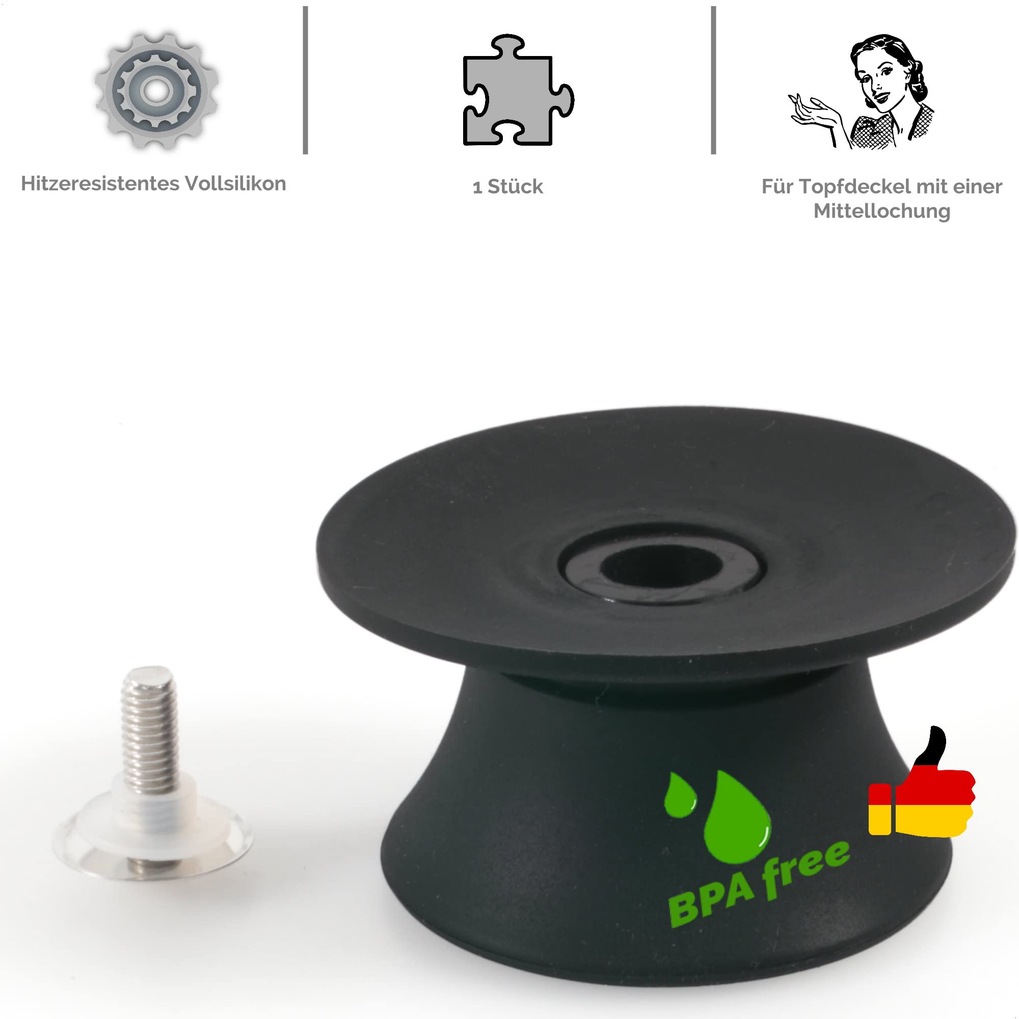 2X Poignee De Rechange En Bakelite Noire Pour Les Ustensiles De Cuisson