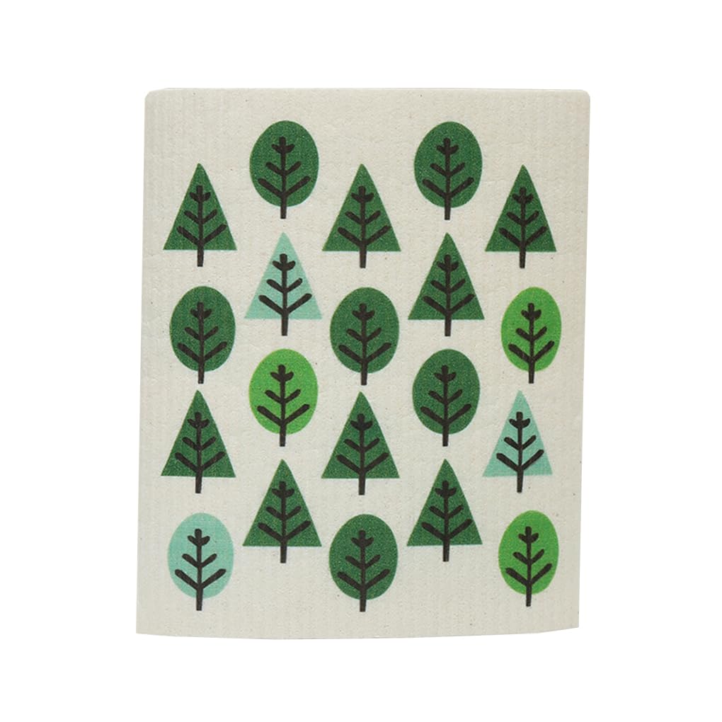 WOVEBIUS Kitchen Cleaning Cloth Bowls Washing Towel Tableware Clean Tool Reusable Absorbent Dish Cloths Green tree