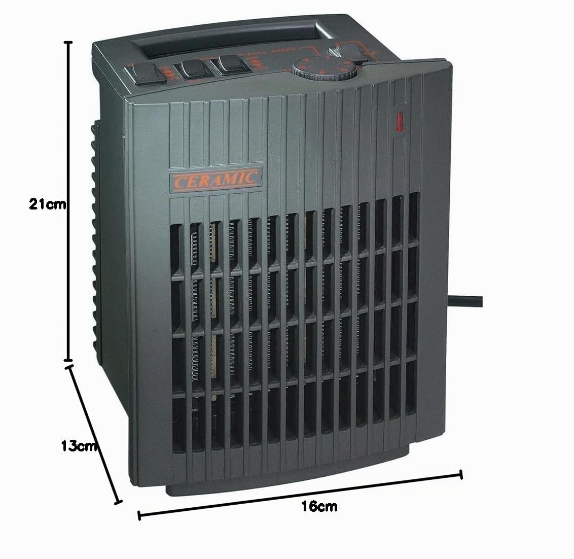 BERGER Plus | Termoventilatore Ceramico Compatto per Camper e Caravan | Stufetta Elettrica 440W - 1500W con Funzione Ventilatore | Protezione Anti-Ribaltamento e Surriscaldamento | Grigio Antracite