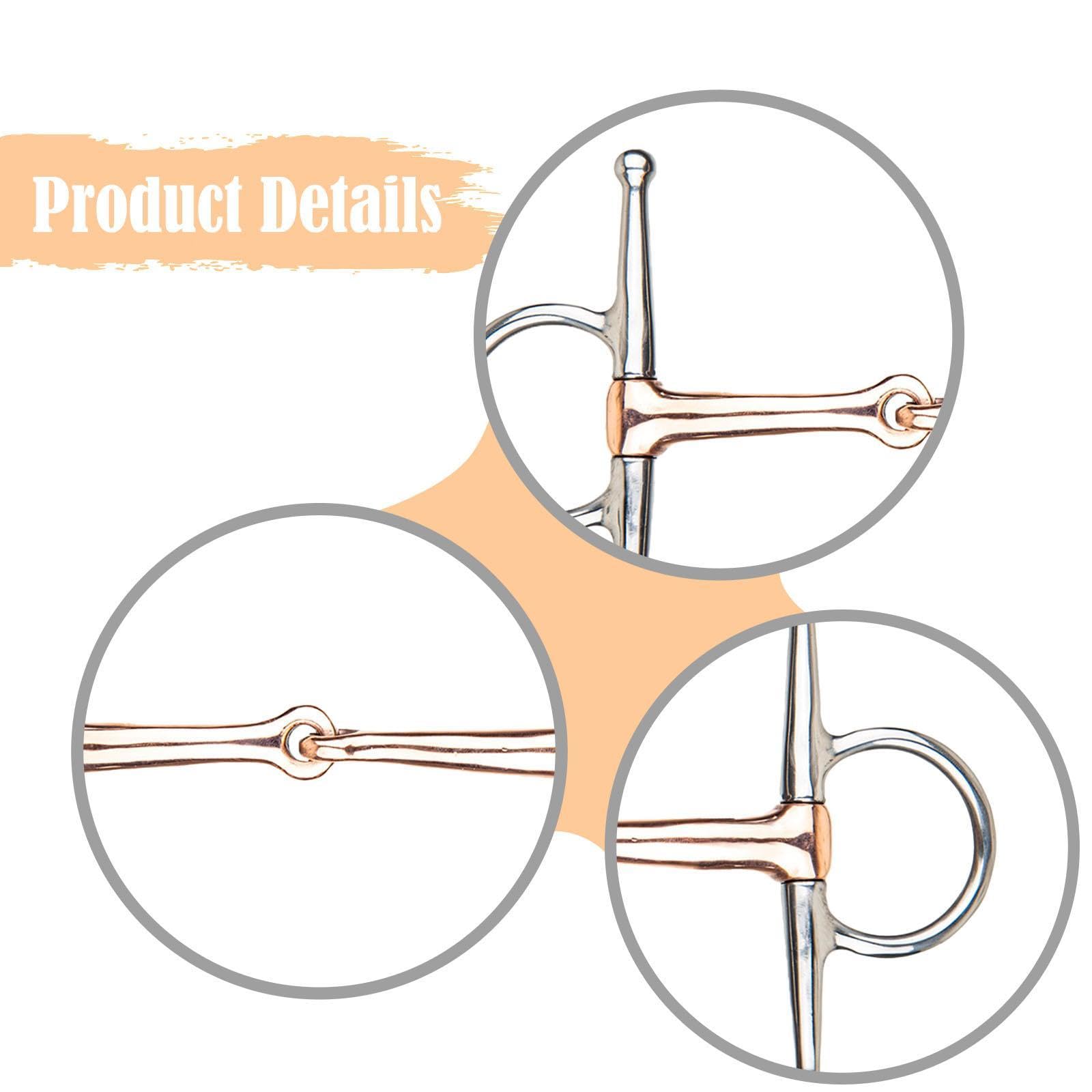 Fenteer Horse bit Snaffle de Metal con Boca Forma H para Caballo Elaborado en Acero Inoxidable Adecuado para Monta Entrenamiento Regalo Decoración14.2cm