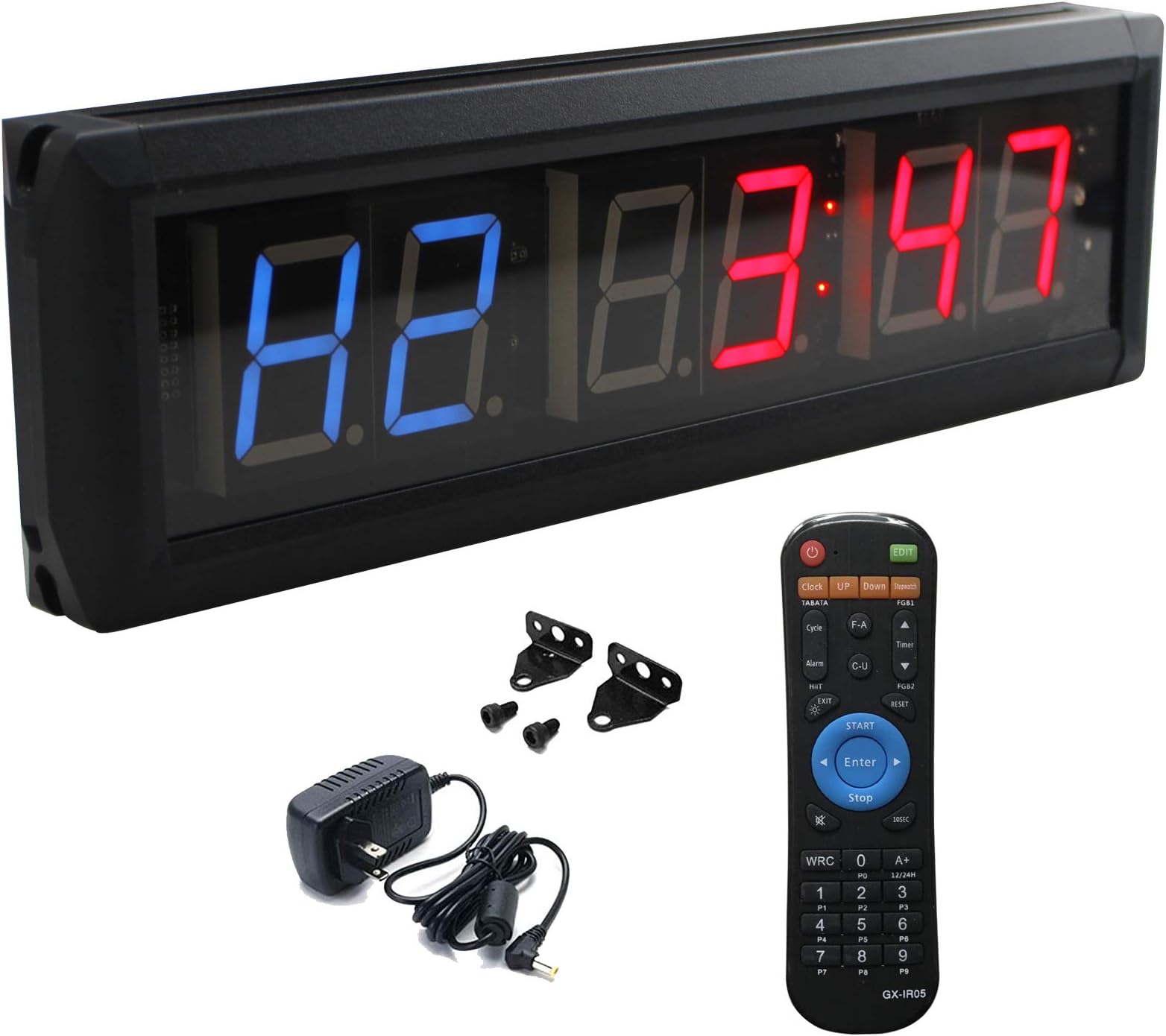 Interval Timer Workout Clock with Remote for Home Gym, Stopwatch Gym Timer Clock with Remote Sizer 11"X4"
