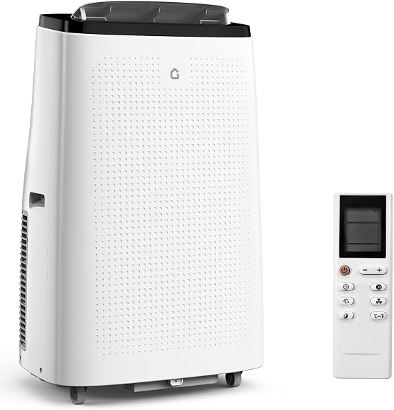 Garveetech 14000 BTU Portable Air Conditioner 3 in-1, Energy-Efficient Low Noise AC Unit with Sleep Mode, 3 Speeds, Dehumidifier, Fits 16 in-47 in Windows for 600-750 sq ft Rooms