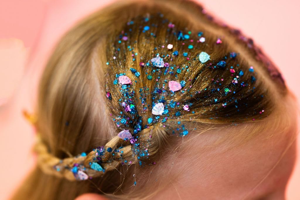 Hair Glitter Gel by Gussy Up– Water-Based Quick-Drying Sparkle for Kids & Adults – Clear-Dry Formula - Washable Festival & Party Hair Glitter – 20ml Jar (Hair Glitter Bundle)