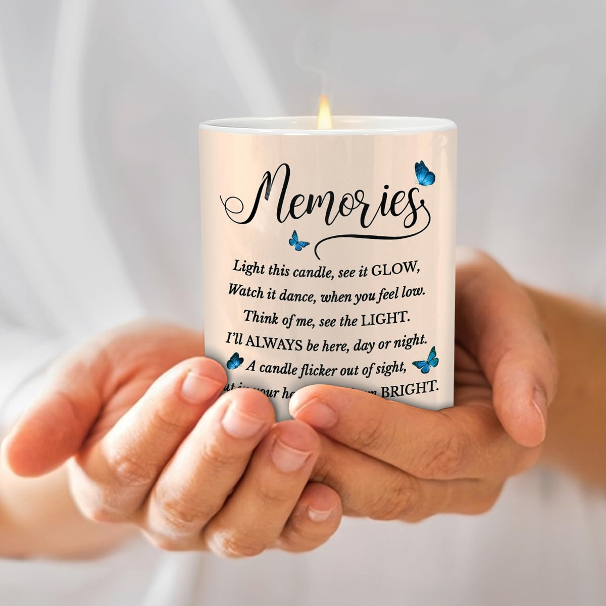 Lanterna Commemorativa Con Candela LED E Telecomando - Regalo Di Lutto Per Ricordo Di Madre, Padre O Persona Amata - 4