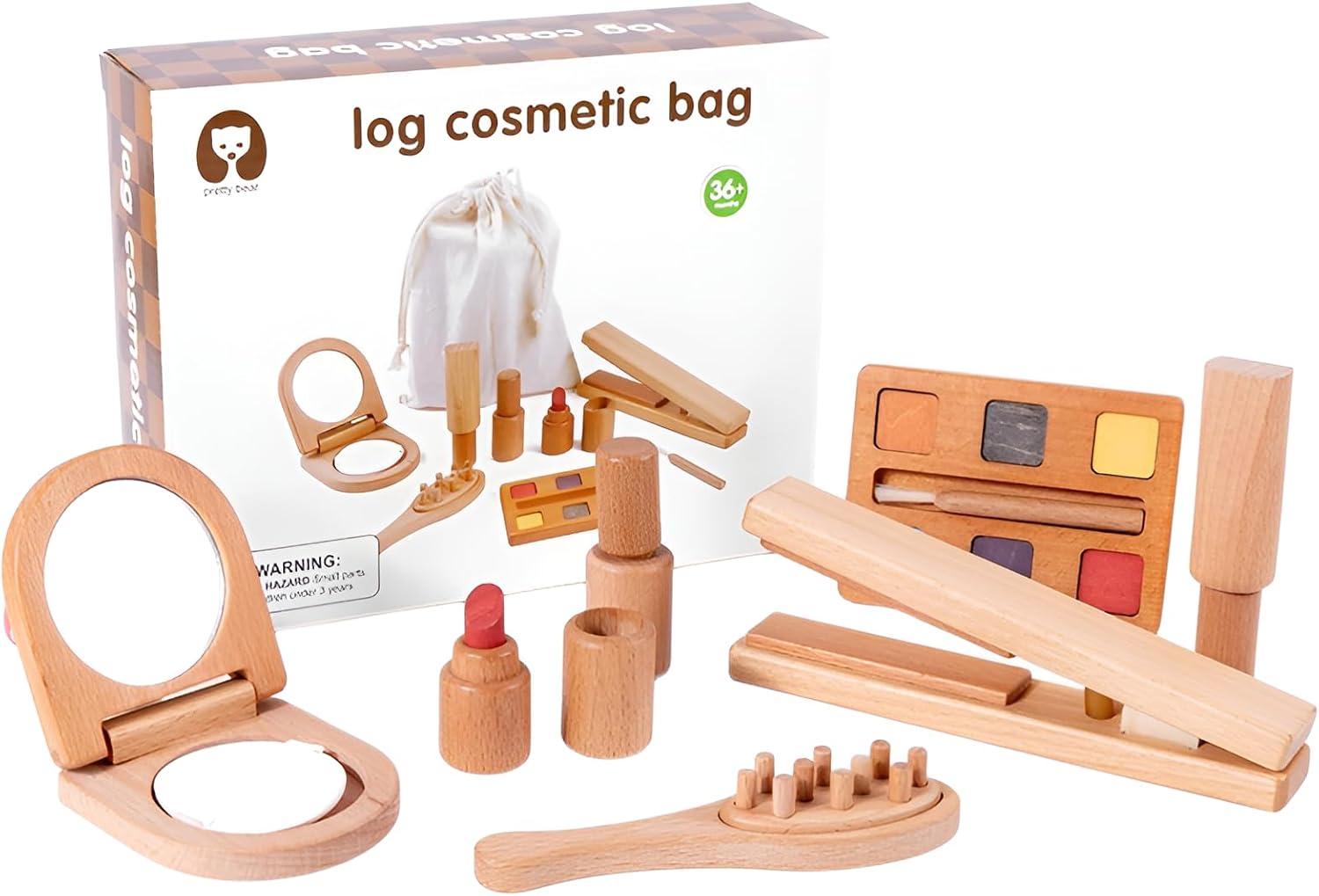 [Firmiarii]天然木製 安全水性塗料 メイクセット 女の子 おままごと 子供用 4-6歳 プレゼント 収納便利 豊富アクセサ