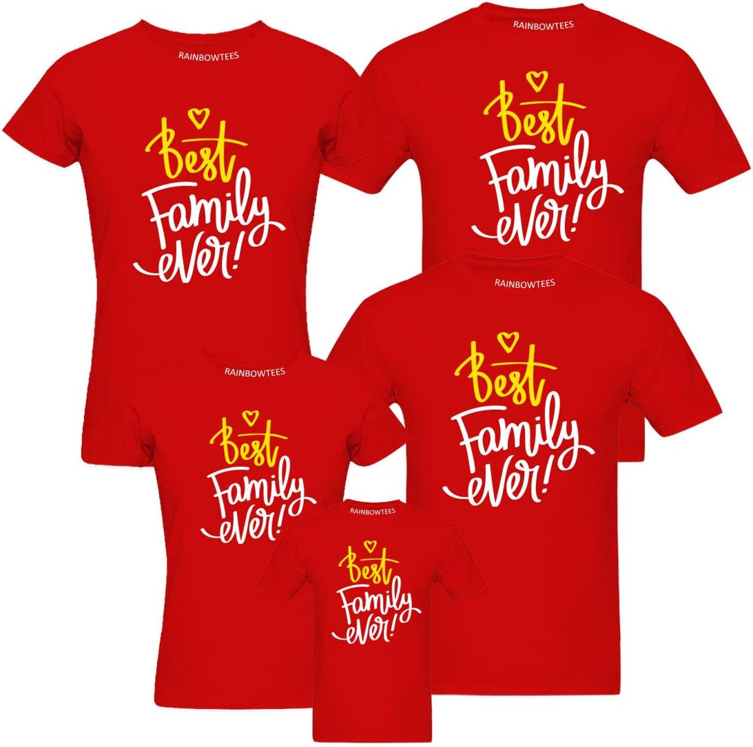 RAINBOWTEES Set of 5 Best Family Eever Group of Family t-Shirts Men and Women for Kids