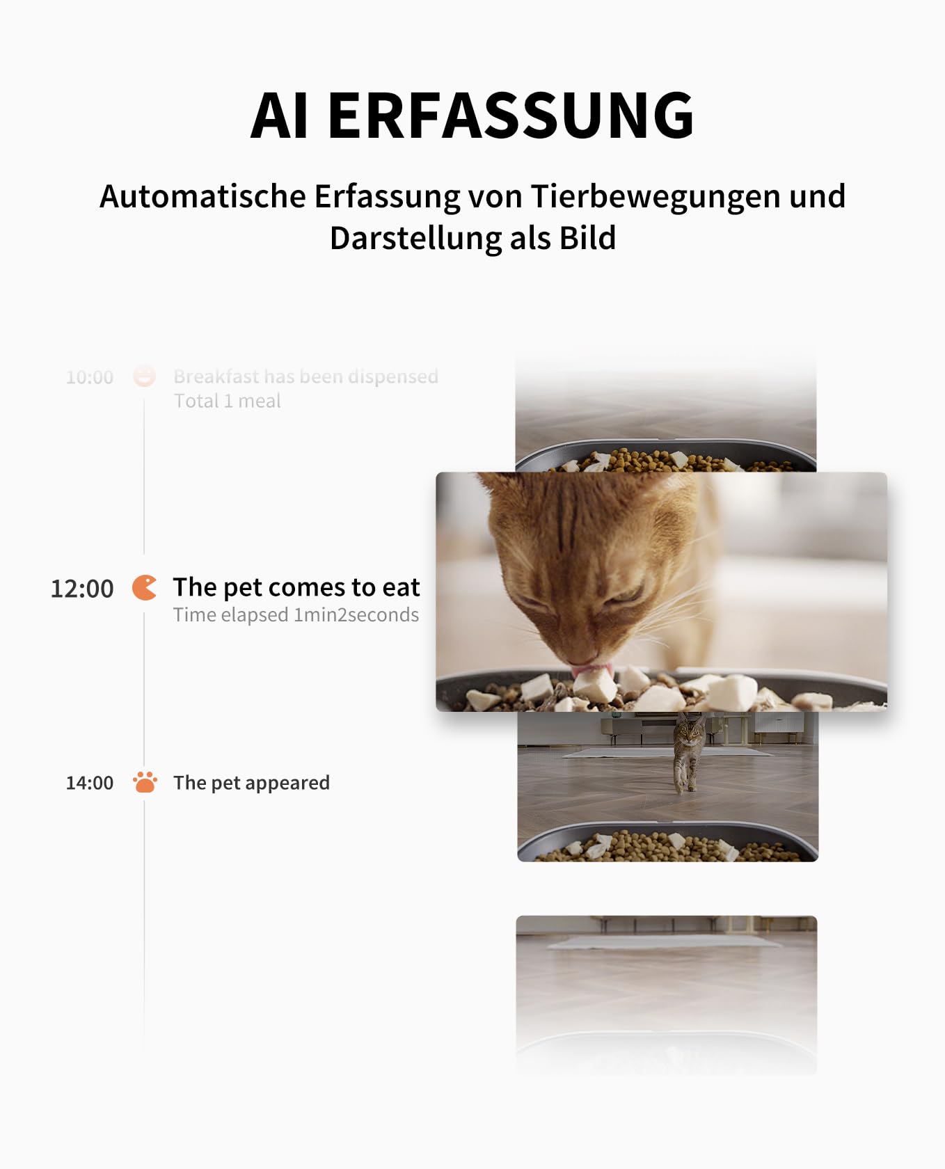 PETKIT Futterautomat Katze 2 Näpfe Mit Kamera, Futterautomat Katze,5L Katzen Futterautomaten,Automatischer Futterspender für Katze und Hund,KI Funktion,1-10 Mahlzeiten/Tag, 1-30 Portionen
