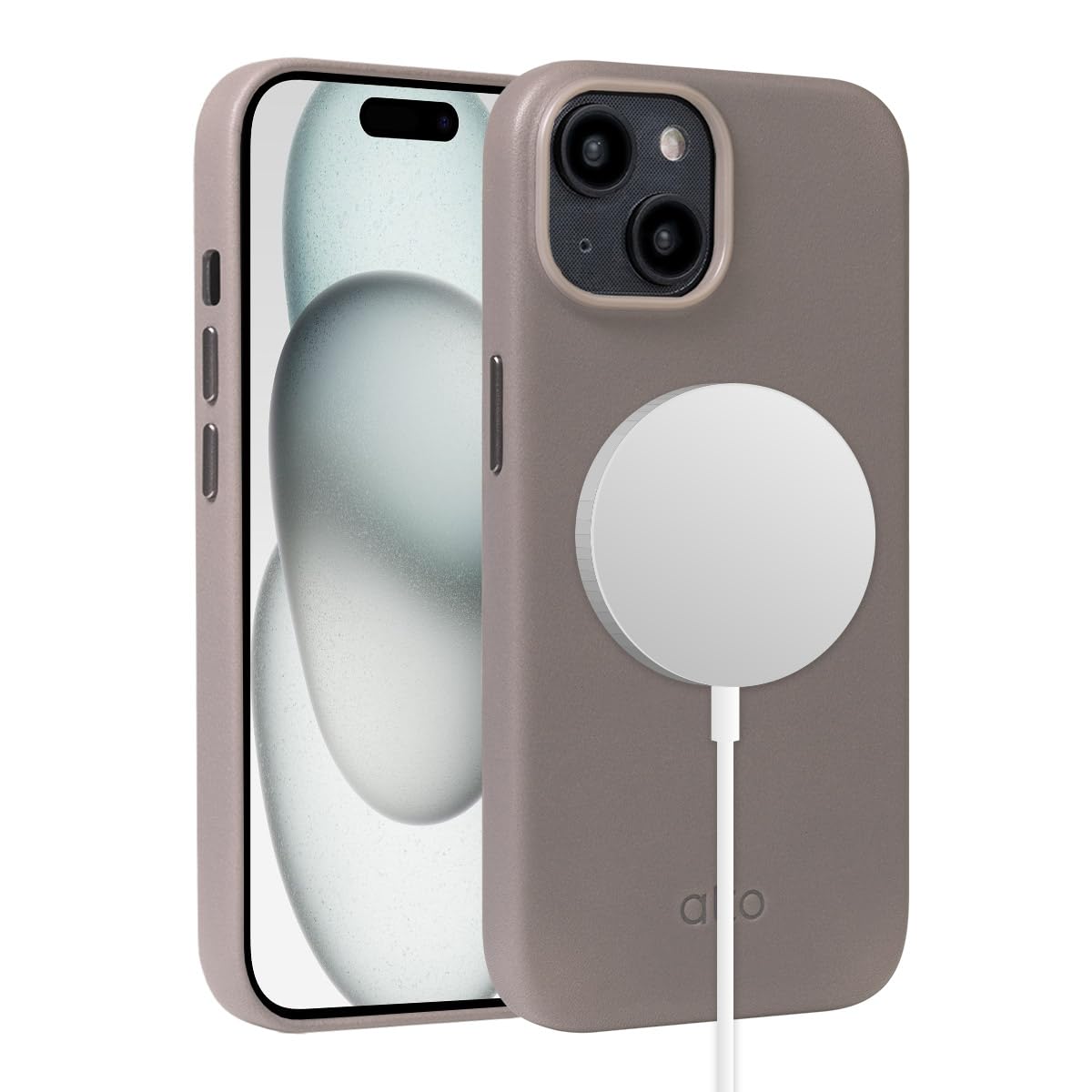 alto Phone Case Compatible with iPhone 15 2023 and MagSafe, Magnetic Italian Leather Case, Clop Series Drop Protective Case (iPhone 15, 6.1 inch,