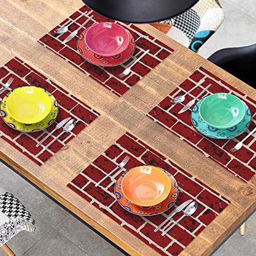 Set de table antidérapant résistant à la chaleur lot de 6 briques - 8