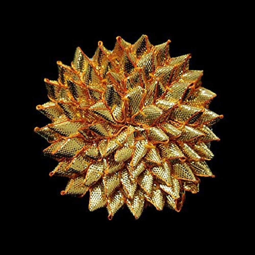 LIFEIDEA® Gota Patti Flowers Decoration & Craft Making Appliques Patches (Dark Gold_Pack of 10)