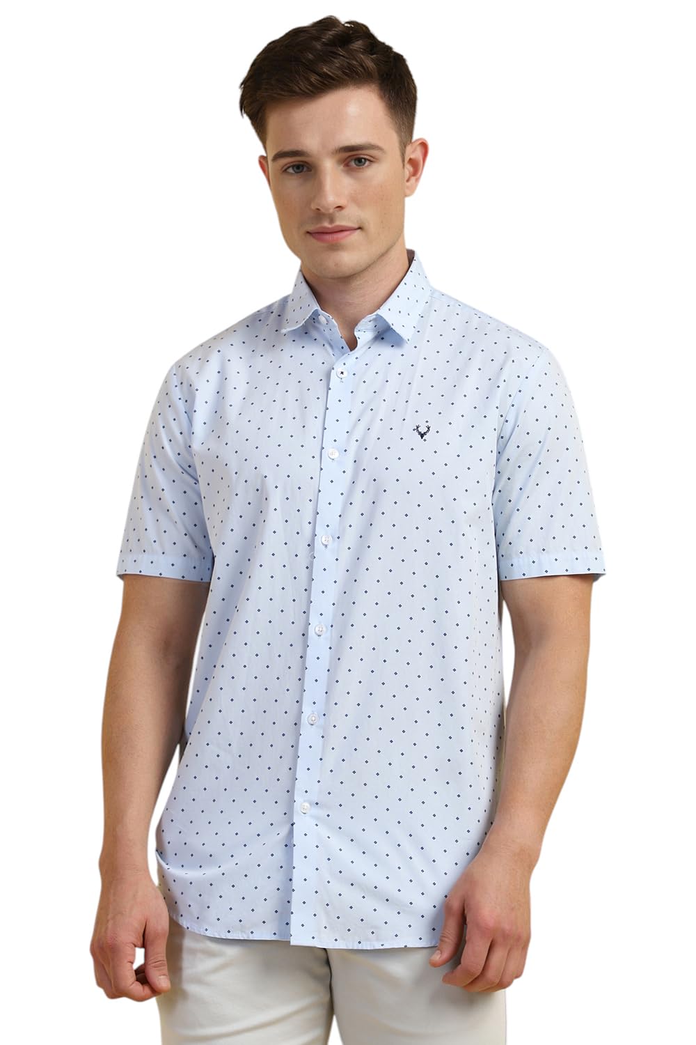 Allen SollyMen's 100% Cotton Regular Fit Shirt