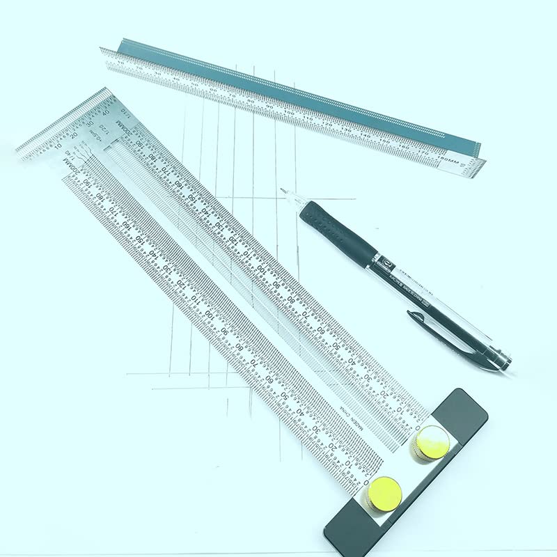 Hochpräzises T-Typ-Winkellineal Holzbearbeitungs-Aluminiumlegierungs-Anreißer, der Zimmermanns-Markierlehre-Tischler-Werkzeuge misst(400mm)