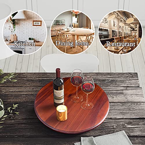 Wood Lazy Susan Turntable Organizer, 20Inch Extra Large Rotating Storage Tray Wooden Disc Grazing Tray, Kitchen Countertop Table Bearing Plate | Doubles As A Cheese Board Charcuterie Platter… #TOP7