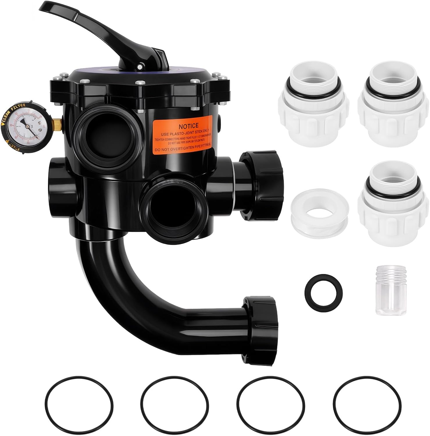 A0553645 2” Side Mount Multi-Port Valve Kit Fit for Zodiac Jandy DEL48, DEL60 D.E. Pool and Spa Filter, 6-Position Side Mount Multiport Valve with One Year Quality Assurance