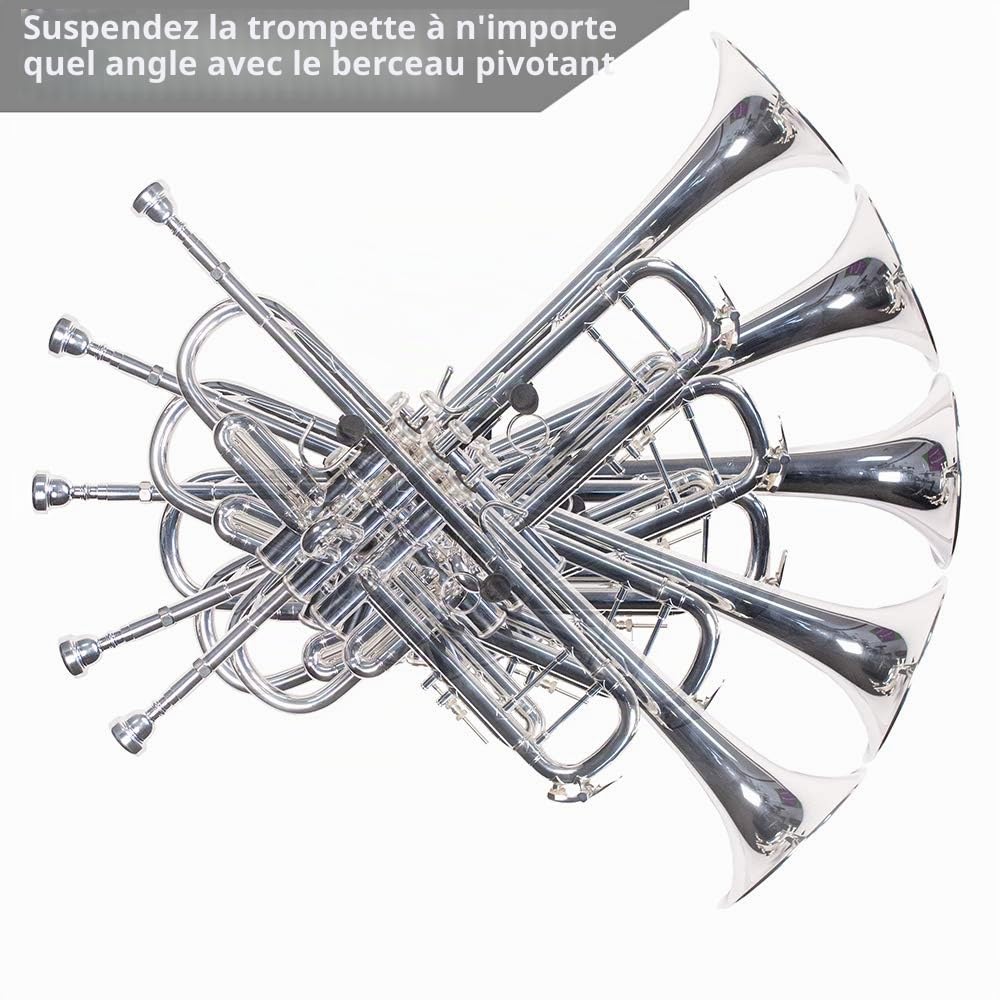 String Swing horizontal Trompette support - Support pour tous les trompettes Y Compris Piccolo et poche Trumpet- support Accessoires Maison ou Studio murale - Made in USA