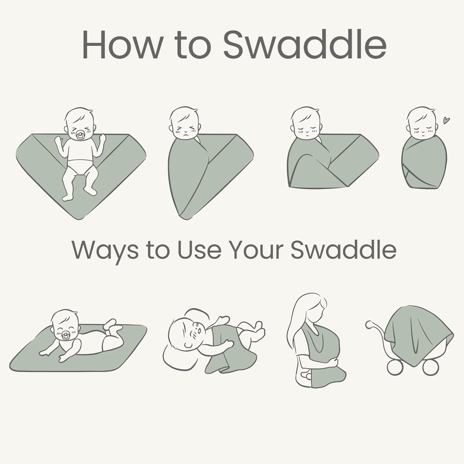 Konssy Baby Girl Newborn Receiving Blanket with Matching Headband and Beanie Set Baby Swaddle Nursery Swaddle Wrap - Image 4