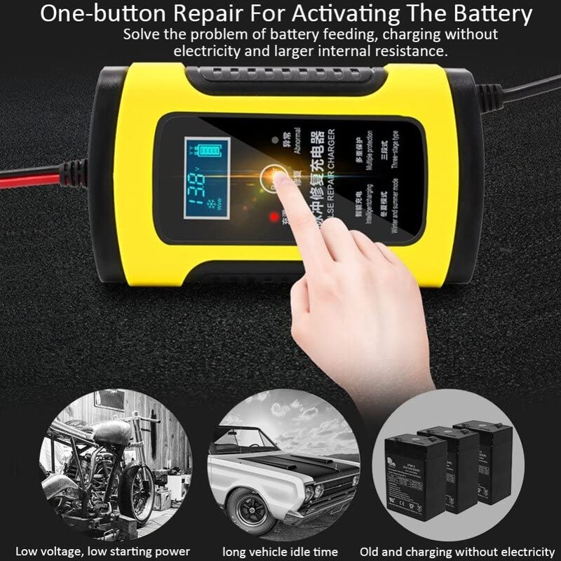 Carica Batteria Auto Caricabatterie a impulsi for batteria for auto da moto intelligente intelligente universale 6A 12v Tipo di riparazione Caricabatterie-Batteria automatica Caricabatterie Auto