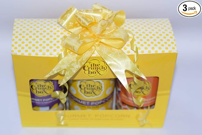 The Crunch Box Chocolate, Caramel & Toffee (Gift Pack Of 3 Tins) All Sweet Popcorn - 300Gms