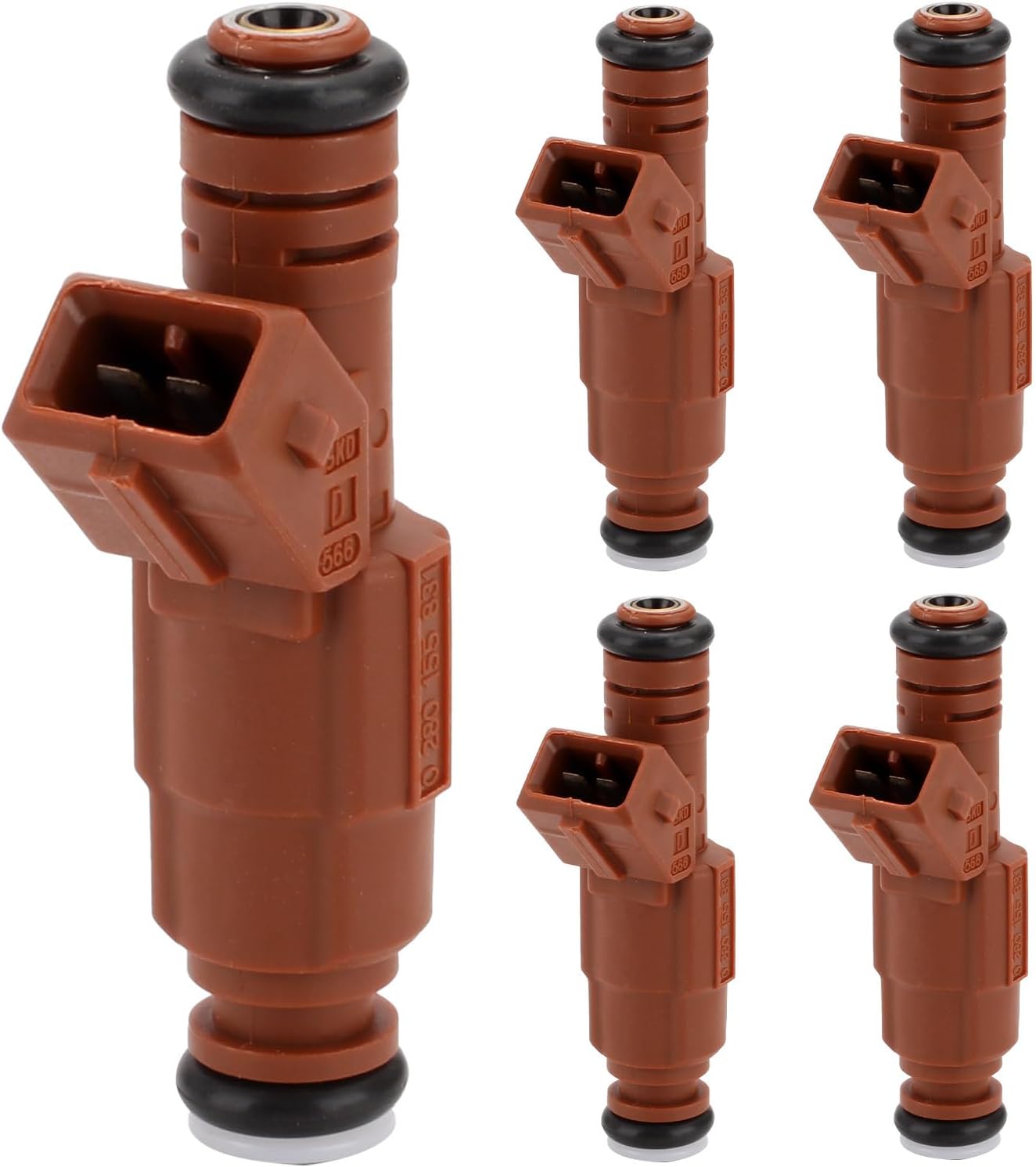 - 5-Pack Fuel Injectors Set | Compatible with Volvo C70 1999-2003 S60 S70 V70 1999-2007 XC70 XC90 2003-2006 2.4L 2.5L L5 Turbo| Replaces FJ669 91863400 0280155831